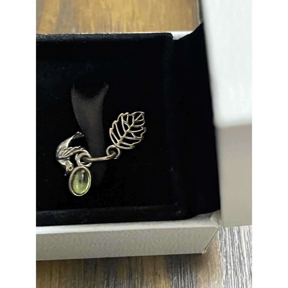 NEW Authentic PANDORA Bird~Leave FOREST TRINITY Green PERIDOT Charm